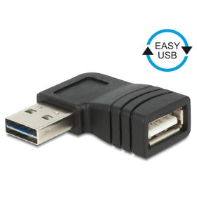   DeLock Adapter EASY-USB 2.0-A male > USB 2.0-A female angled left / right