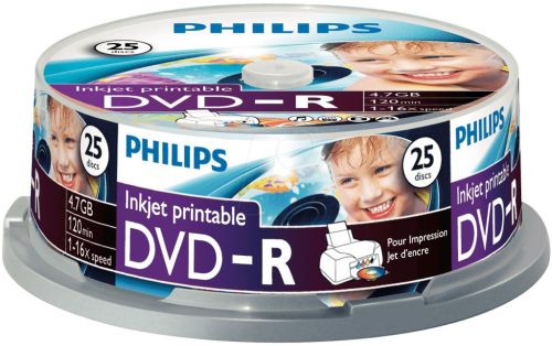 Philips DVD-R 4,7Gb 16x Hengeres 25db/csomag (5-ös címke)