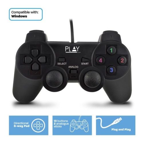 Ewent PL3330 Play USB Gamepad Black
