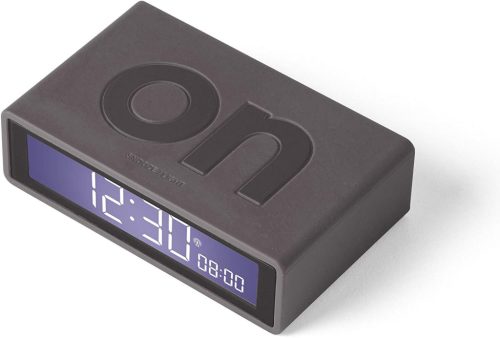 Lexon Flip+ LCD Alarm Clock Rubber Dark Grey