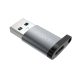 FIXED alumínium USB-C - USB-A adapter szürke