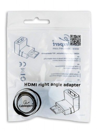 Gembird A-HDMI90-FML HDMI right angle adapter 90° downwards Black
