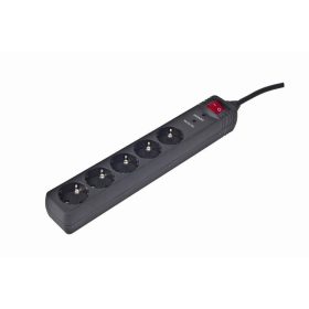   Gembird SPG5-C-15 Túlfeszültségvédő Kapcsolóval 5DIN 4,5m Black