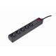 Gembird SPG5-C-5 Túlfeszültségvédő Kapcsolóval 5DIN 1,5m Black