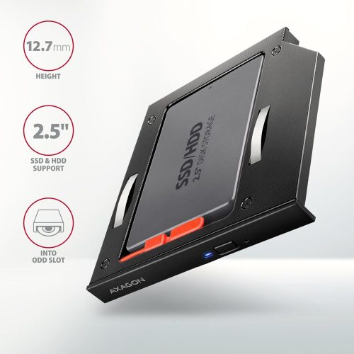 AXAGON RSS-CD12 ODD – 2,5" SATA SSD/HDD Caddy 12,7mm Black