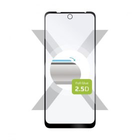   FIXED teljes képernyőt védő 2,5D edzett üveg Motorola Moto E30, Fekete