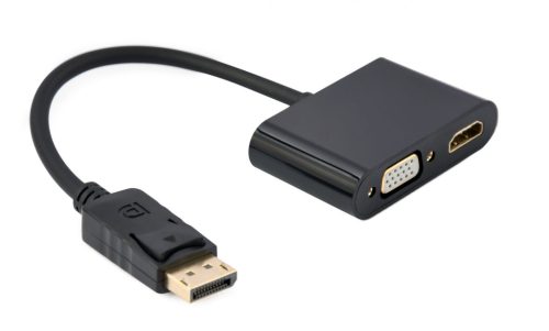 Gembird A-DPM-HDMIFVGAF-01 DisplayPort male to HDMI female + VGA female adapter cable Black