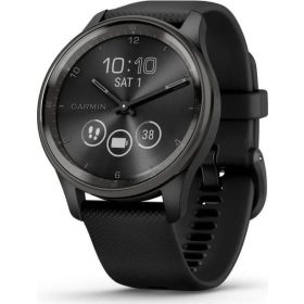   Garmin Vivomove Trend Slate Stainless Steel Bezel with Black Case and Silicone Band