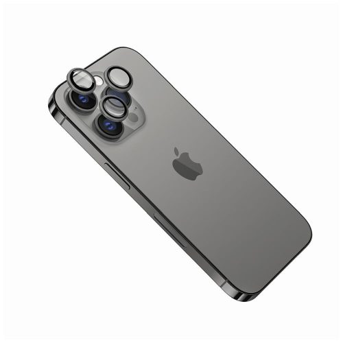 FIXED edzett üveg kamera lencsevédő iPhone 15Pro/15 Pro Max-hoz, space grey