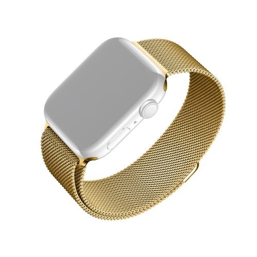 FIXED Mesh Strap for Apple Watch 42/44/45mm, gold, Okosóra kiegészítő