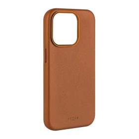  FIXED MagLeather valódi bőrtok, MagSafe támogatással iPhone 15 Plus-hoz, barna