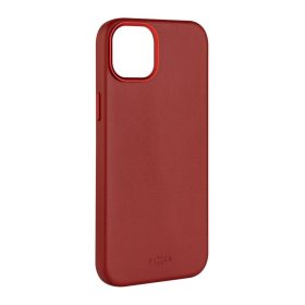   FIXED MagLeather valódi bőrtok, MagSafe támogatással iPhone 15 Plus-hoz, piros