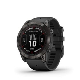   Garmin Fenix 7X Pro Sapphire Solar Edition Carbon Grey DLC Titanium with Black Band