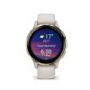 Garmin Venu 3S Soft Gold Stainless Steel Bezel with Ivory Case and Silicone Band