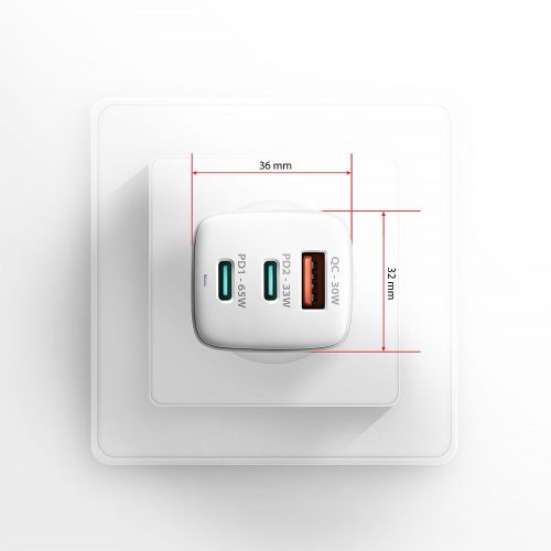 AXAGON ACU-DPQ65W QC4 + USB-C PD Wall Charger White
