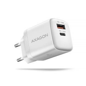   AXAGON ACU-PQ20W PD3.0 & QC4+ Dual Outputs Wall Charger 20W White