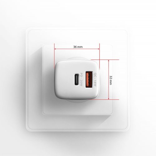 AXAGON ACU-PQ20W PD3.0 & QC4+ Dual Outputs Wall Charger 20W White