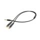Gembird Jack stereo 3,5mm -> 2db Jack 3,5mm M/F adapter 20cm Black