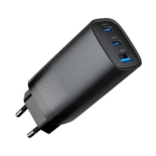 Gembird 3-port 67W GaN USB PowerDelivery fast charger Black