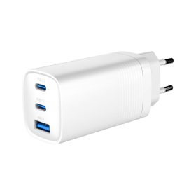Gembird 3-port 67W GaN USB PowerDelivery fast charger White