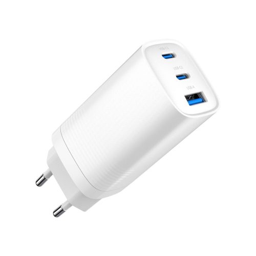 Gembird 3-port 67W GaN USB PowerDelivery fast charger White