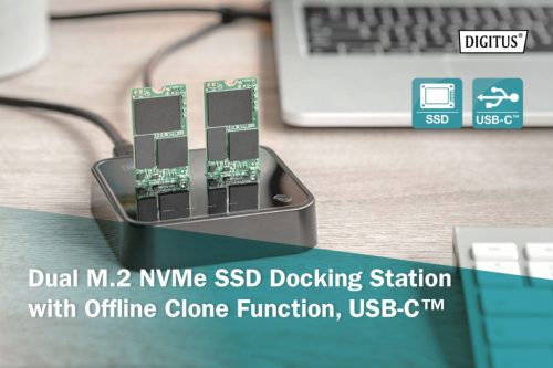 Digitus Dual M.2 NVMe SSD Docking Station with Offline Clone Function USB-C Black