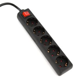   Platinet Omega Hálózati Elosztó Kapcsolóval 5DIN 1,5m Black