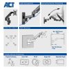 ACT AC8310 Monitor wall mount with gas spring 1 screen Black