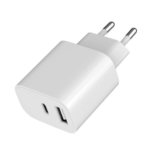 Gembird 2-Port Universal USB Charger A+C 2.4A White