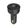 Gembird 2-Port USB Car Fast Charger Type-C PD LCD 30W Black