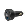 Gembird 2-Port USB Car Fast Charger Type-C PD LCD 65W Black