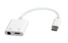 Gembird A-CM-3.5FP-01  USB type-C plug to stereo 3.5 mm audio adapter cable with extra power socket white