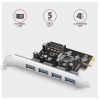 AXAGON PCEU-430RS PCIe Controller 4x ext. USB-A 5Gbps port