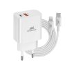 RivaCase RivaPower PS4102 WD5 EU Wall Charger PD20W + QC3.0, USB-A + USB-C with USB-C/Lightning cable White