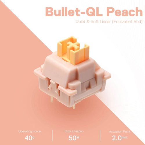 Redragon A113 Bullet-QL Peach - Soft Linear Red Mechanical Switch (24db)