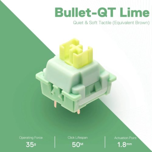 Redragon A113 Bullet-QT Lime - Soft Tactile Brown Mechanical Switch (24db)