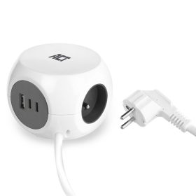  ACT Power Strip Cube E Socket Hálózati Elosztó 3DIN 1,5m White