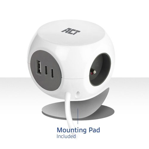 ACT Power Strip Cube E Socket Hálózati Elosztó 3DIN 1,5m White