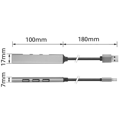 ACT 4-portos USB2.0 HUB Grey
