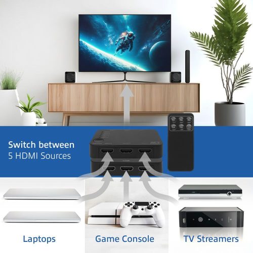 ACT AC7841 4K HDMI Switch 5 in 1 out