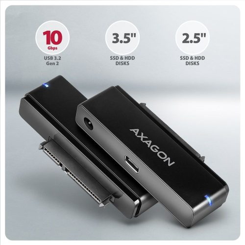 AXAGON ADSA-FPX USB-C 10Gbps Fast Port X adapter for 2,5"/3,5" SSD/HDD