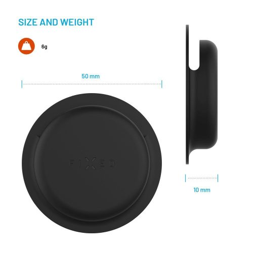 FIXED Silky matricás szilikon tok Apple AirTag-hez dupla csomag fekete