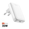 FIXED Slim USB-C úti töltő GaN PD 30W-os fehér