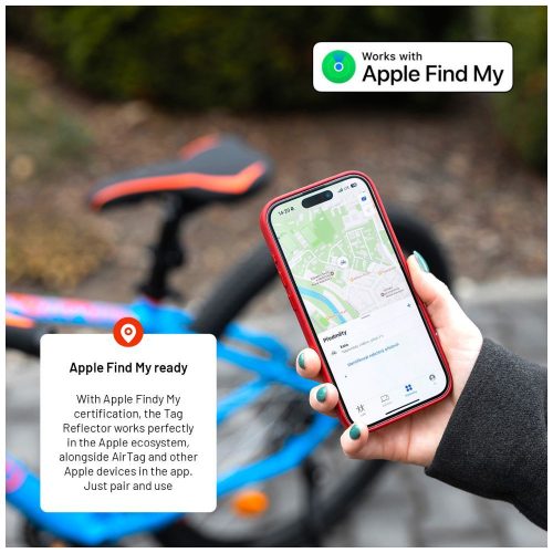 FIXED intelligens helymeghatározó reflektor Apple Find My applikációhoz, vezeték nélküli töltés, fekete