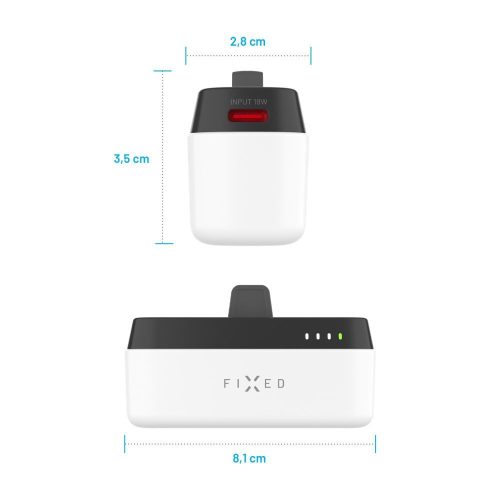 FIXED Zen 5 Plug-in PD 20W 5000mAh PowerBank fehér