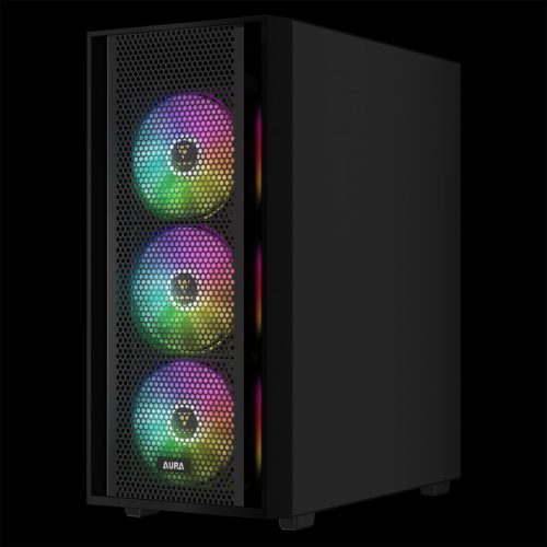 Gamdias Aura GC2 Elite ARGB Tempered Glass Black