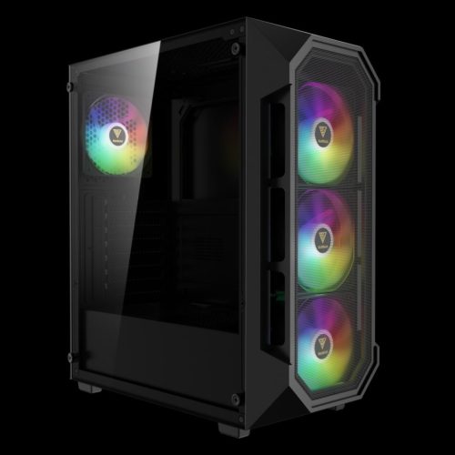 Gamdias Aura GC1 Elite ARGB Tempered Glass Black