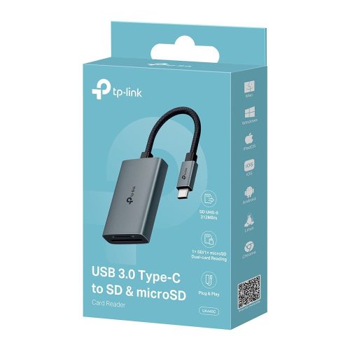 TP-Link UA440C USB3.0 Type-C to SD & microSD 3.0 Card Reader Silver