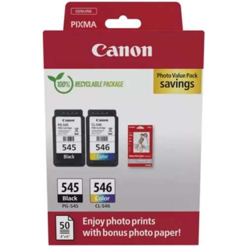 Canon PG-545/CL-546 Multipack tintapatron + Photo Paper Value Pack 50db