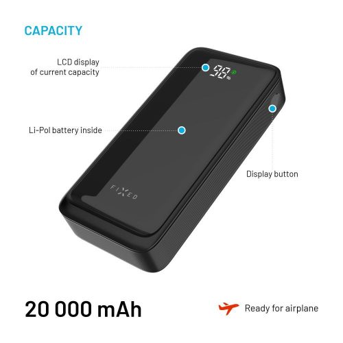 FIXED Zen2 20, 20 000 mAh PowerBank, fekete